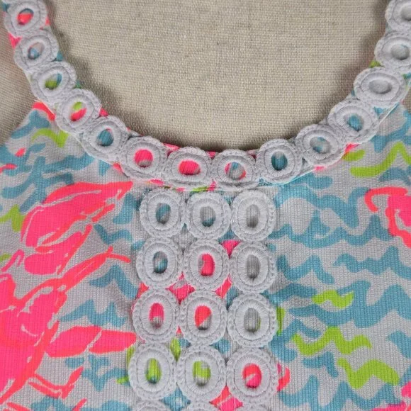 Lilly Pulitzer Size 8 Pearl Shift Dress in Resort White Pop Up Lobstah Roll NWT - Picture 4 of 14